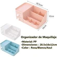 NewOrganizador de Cosméticos Organizador de Maquillaje Makeup Organizer con Cajóns Caja de Almacenamiento para Maquillaje Caja de Cosméticos para Joyería Papelería Labiales Regalo de Mujer Rosa - Rosa - Ver 7