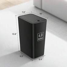 - cubeta de basura de bao con tapa, 4 galones/ 15 litros, cubeta de basura pequeo a presin, papelera de plstico con tapa desplegable para recmara, sala de estar, oficina negro - negro + 1 - Ver 7