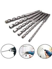 A Straight Shank Hammer Drill Bit - Hardware Tools - Electric Drill For Drilling Metal, Iron, Steel, Metal, Cement Walls, Concrete, Wood, Plastic, And Ceramic Tiles. High-Hardness Alloy Drill Bit With Enhanced Sharpness And Wear Resistance; Firmly Welded Tip; For Drilling Through Walls; Multiple Sizes Available: 4*160, 6*210, 8*210, 12*260, 8*400, 10*400, 12*400. - Silver - View 2