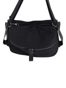 Large Capacity Nylon Mesh Splicing Shoulder Bag Ladies' Fashion Y2K Hot Girl Street Tote Bag Retro Removable Shoulder Strap Ladies' Wallet Suitable For Daily Use Is Holiday Gift