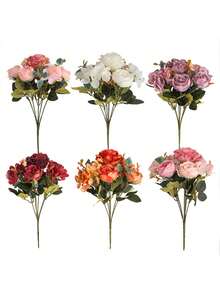 باقة وردة صغيرة على الطراز الأوروبي، زهور اصطناعية، ديكور غرفة المعيشة، باقة زهور مصنعة، الخبيزية، الورد المخملي، زهرة ورد مصنعة، ديكور منزلي وزفاف، تصوير الورد الأحمر، ديكور زهور اصطناعية، باقة محمولة باليد، ديكور زفاف ومنزلي، ديكور مشهد زهور اصطناعية مصنوعة يدويًا - متعدد الألوان - مشاهدة 4