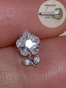 一套20克18K镀金女士耳环，精致不锈钢迷你花朵耳钉，适合多种耳洞，镶嵌水晶锆石，可佩戴于耳垂、耳廓、耳屏、耳窝等位置，适合日常佩戴，不易褪色。 - 一件圓餅鋯石花耳環 - 查看 12