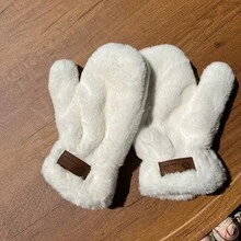 2 Pairs Of Men's And Women's Thick And Warm Fleece Gloves, Couple's Plush Gloves, Fingerless Gloves, Couple-Style Winter Accessories, Winter Small Gifts, New Year Gifts - Multicolor - View 3