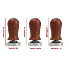 Aimall 304 Stainless Steel Coffee Tamper Press Non-Slip Handle Even Tamping 51/53/58mm - Brown - View 4