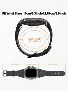 透明表带转换套件，适用于 11/10/9/8 表款，尺寸分别为 46mm/42mm/40mm/41mm/44mm/45mm，包含表带和表壳，也适用于 Ultra 3/2/1 表款，尺寸为 49mm。适合休闲、时尚和运动风格，四季皆宜，是万圣节和圣诞节的理想礼物。 - 彩色 - 查看 11