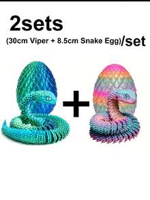 2/3 Stücke 30cm Schlangen Statue mit Locken - 3D gedrucktes Schlangen Spielzeug mit Schlangen Ei, mythisches Geschöpf Design, Dekoration für Zuhause, Stressabbau Spielzeug, geeignet für Weihnachten, ab 14 Jahren (zufällige Augenfarbe), Fidget Toy, 3D gedruckte Tiere - Schlange Viper, 3D Schlange, Mini 3D gedruckte Tiere, 3D gedruckte Schlangen, 3D gedruckte Schlange mit Ei
