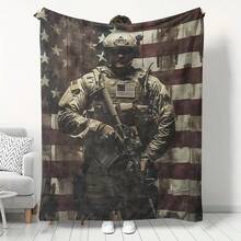 1PC 280gsm1pc American Deer Elk Camo Pattern Print Blanket, Cozy Fleece Throw Couch & Bed, Office Camping Travel Home Decor, Warm Comfort