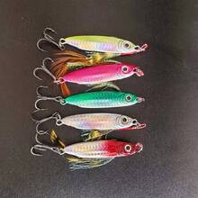 Realistic Fish Scale Patterned Lure, Long Distance Casting Spoon Metal Blade Fishing Lure, Sea Fishing Mackerel Imitation Lure, Full Water Column Floating Metal Blade Lifelike Bait