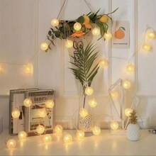 1pc 1.5/3m 10/20LED Warm White Spherical String LED Warm White Spherical Fairy Light Is Suitable For Bedroom Party And Wedding Decoration, Perfectly Matching Warm Atmosphere And Holiday Lighting - Warm White - View 7