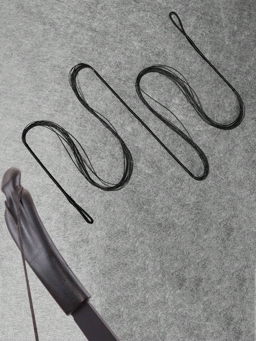 1pc Outdoor Hunting Archery Equipment Nylon Bow String, Recurve Bow Traditional Bow Arrow Straight Pull Bow String Tire Line, Bow And Arrow Shooting Equipment, Suitable For Outdoor Hunting, Shooting Training And Other Activities, High Quality Woven Structure Bow String That Is Not Easy To Damage - Black - View 1
