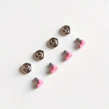 10pcs/Set 6mm Mini Heart Shaped Studs - For Sewing Projects, Mini Craft Decorations, Handmade Accessories - Multicolor - View 5