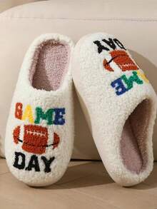 白色字母DIY拖鞋舒适居家简约大方时尚可爱居家拖鞋居家鞋地板拖 - 白色 - 查看 4