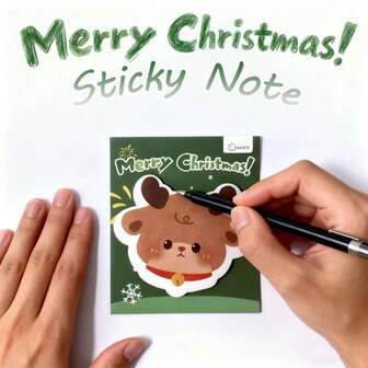 5pcs/Set 100-Page Christmas Shaped Memo Pads, Cute Stationery, Student Rewards, Sticky Notes, Girl's Journal, Small Gift