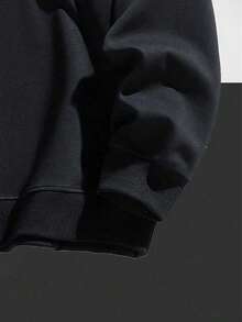 Áo nỉ chui đầu cổ đứng màu trơn đơn giản thời trang trẻ em mùa thu mới - màu đen - Xem 5