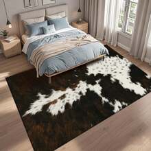 Cashmere-Like Cow Texture Fun Style Printed Large Carpet, Exquisite Carpet, Comfortable And Beautiful, Versatile Decorative Style, Suitable For Living Room Carpets, Sofa Cushions, Door Mats, Bedroom Carpets, Outdoor Carpets, Malls, Cafes And Other Scenarios, Easy To Clean And Machine Washable, Available In Multiple Sizes. - 彩色 - 查看 2