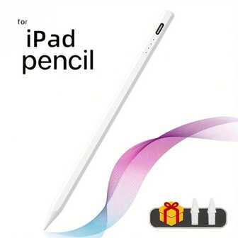 Rechargeable Palm Rejection Stylus Pen For IPad (2018-2024) - Sleek White Design, For IPad Air 3/4/5, For IPad 6/7/8/9, For IPad Mini 5, For IPad Pro 11/12.9" - Ideal For Precision Writing & Drawing, Touch Pen,Stylus Pen For IPad Pro 11 12.9 Air 4/5 7/8/9/10th Mini 5 6 2018-2022 With Palm Rejection Tilt, Note Taking, Creative Sketching, Ergonomic Design, Modern Pencil, Smooth Writing, Responsive Tip, Professionals, Digital Artists