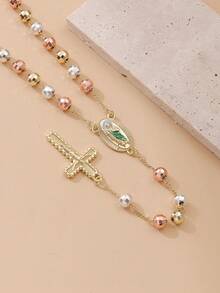 قلادة بخرز مطلية بالذهب عيار 14 قيراط بشكل صليب على شكل حرف Y لقديس بنديكت، مناسبة كهدية لأمك، للارتداء في مراسم الكنيسة والإكسسوارات اليومية للإيمان، هدية للصديق