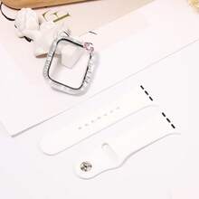 Bộ 2 dây đeo đồng hồ thể thao bằng silicon, tương thích với Apple Watch 40mm 41mm 42mm 44mm 45mm 46mm 49mm, unisex, mềm mại và chống nước, dây đeo thể thao có thể thay thế, tương thích với Apple Watch Ultra 11 10 9 8 7 6 5 4 SE Series, họa tiết hoạt hình, tương thích với vỏ . - Trắng/Bạc - Xem 3