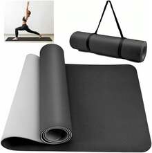 Tapete de Yoga Antideslizante y Cómodos, Yoga Mat para Ejercicio de Buena Calidad y Ecológicos, Tapete Yoga Antiderrapante de Suavecito y Grueso, Deporte Colchoneta Fitness Alfombrilla para Yoga de Grosor - Negro - Ver 1