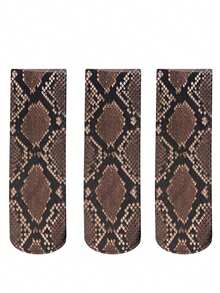 3双豹纹、蛇纹和虎纹蕾丝女袜，时尚透气，柔软舒适，适合女士夏季性感穿搭 - 彩色 - 查看 8