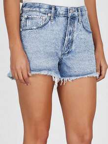 Damen Lässige Denim-Shorts mit ausgefransten Kanten und Taschen, vielseitiger Straßen-Stil für Studenten, geeignet für den täglichen Gebrauch, Dates, Frühling, Sommer, Herbst, Winter - Leichte Schneeflocken - Übersicht 3