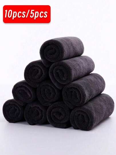 10pcs Random Color Soft Face Towels, Quick Drying Reusable Makeup Remover Cloths (9.8in*9.8in), Gentle On Skin, Portable Cleaning Tool, Multipurpose