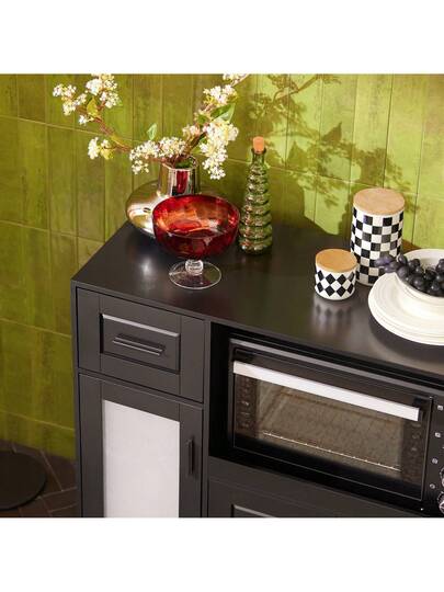 SoBuy Sideboard On Wheels Kitchen Trolley Microwave Cabinet Storage Dresser Approx. 88.5 89 40 Cm FSB78 view 10