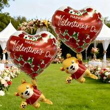 53英寸巨型玫瑰铝箔气球，适用于情人节、婚礼、订婚、周年纪念、生日、花卉主题派对装饰 - 紅色 - 查看 10