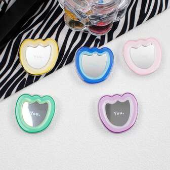1pc Tulip Shaped Glossy Resin Phone Grip Stand, Minimalist Design, Makeup Mirror, Desk Phone Holder, Ring Grip