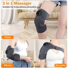 1pc Rechargeable Electric Knee Massager, Vibration Massage With Heating Function, Easy To Use, Warm And Comfortable, 15-Minute Auto Shut Off, Great Gift For Parents, Men And Women In Winter, Best Choice For Christmas - Multicolor - View 3