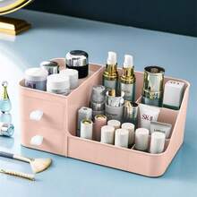 NewOrganizador de Cosméticos Organizador de Maquillaje Makeup Organizer con Cajóns Caja de Almacenamiento para Maquillaje Caja de Cosméticos para Joyería Papelería Labiales Regalo de Mujer Rosa - Rosa - Ver 8