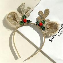 Diademas de astas de reno, accesorios creativos para el cabello con purpurina para fiestas de cosplay. - Multicolor - Ver 2