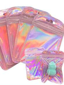 20个/50个装可重复密封OPP袋 - 激光彩虹拉链袋 - 可重复使用包装袋 - 珠宝零售袋 - 礼品包装袋 - 塑料材质 - 无需电源 - 彩色 - 查看 4