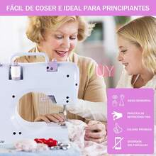 Maquina De Coser Portatil EléCtrica Con Kit De Costura, Mini MáQuina De Coser EléCtrica PortáTil Con MáQuina De Coser EléCtrica DoméStica Ligera CóModa RáPida Y De Acolchado Con Pedal EléCtrico, MáQuina Coser EléCtrica PortáTil El Hogar, MáQuina De Remendar RáPida EléCtrica Para Manualidades, Kit Para Principiantes, Kit De Costura Casera, Herramientas De Costura, ArtíCulos Para El Hogar, Adecuada Para Coser Seda, Mezclilla, Lana, Adecuada Para Adultos, NiñOs, Principiantes (Blanco) - Blanco - Ver 8