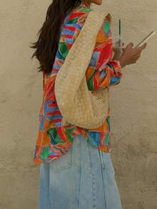 Áo sơ mi nữ phong cách đường phố, dạo phố, đi làm, nhuộm loang màu, phong cách Bohemian, du lịch biển, thời trang xuân hè 2026 - Nhiều màu - Xem 4