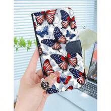 1PC Dream Butterfly Floral Pattern TPU+PU Handcrafted Custom Flip Wallet Phone Case Compatible With IPhone 17 Air, 16, 15, 14, 13, 12, 11 Series Full-Coverage Protection Holds 1-3 Cards Features Stand Function, Card Slots, Shockproof Design, Scratch Resistance, And Full-Wrap Construction Multiple Colors Available Suitable For Both Men And Women - Màu xanh lam - Xem 2