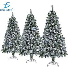 ELE-GATE Árbol de Navidad Artificial Verde Nevado con Base Metálica 1.50m, 1.80m y 2.10m - 150CM - Ver 4