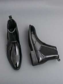 Men's Mid-Top Derby Boots, Flat Non-Slip Suitable For Outdoor, Boots, Business Casual, Riding - Black - View 6