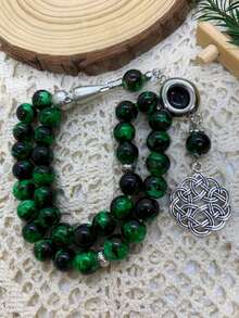 33pcs Glass Bead Single Strand Muslim Prayer Beads Tasbih Rosary Bracelet For Daily Wear - 33 Glass Spikelets - View 10
