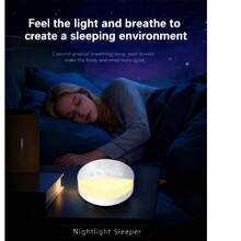 1 pieza Máquina de ruido blanco, Máquina de luz y música para dormir, Máquina de sonido portátil para bebé y adultos, Luz nocturna LED con brillo ajustable, Características de batería potente de 1200mAh, Temporizador de 3 velocidades, 21 sonidos relajantes, Cancelación de ruido para oficina y dormir, Alimentación nocturna, Terapia de sonido para el hogar, Viajes, Registro, Regalos de cumpleaños y festividades - Blanco - Ver 4