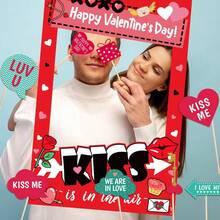 Bộ phụ kiện chụp ảnh sáng tạo bằng giấy chủ đề Ngày Valentine 2026 | Khung ảnh tình yêu trang trí tường tiệc | Tạo không khí ngọt ngào cho buổi lễ và các sự kiện | - Nhiều màu - Xem 3