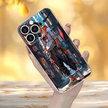 Funda de anime para móvil, diseñada con una elegante sudadera con capucha y temática urbana, compatible con  17,  16,  16 Pro Max,  15,  15 Pro Max,  14,  13,  12 y  11 Pro. Fabricada en TPU, ofrece protección a prueba de golpes. Perfecta para familiares, amigos, niños, cumpleaños, primavera, vacaciones, novios, novias y regalos de San Valentín. - transparente - Ver 4
