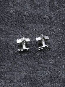 1pc Minimalist Titanium Embedded Cubic Zirconia Flower, Cross, Star Decor Piercing Stud, Suitable For Wearers