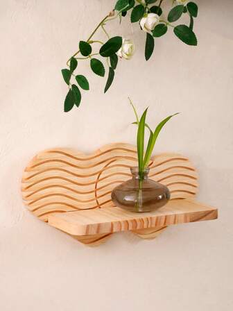 Heart-Shaped Floating Hanging Rack, Sweet Bohemian-Style Hanging Rack, Used For Wall Decoration, Heart-Shaped Wall Floating Board, Spliced Wall Floating Board, Suitable For Rooms, Living Rooms And Studies