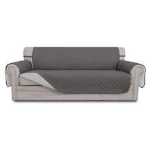 4 Seater Sofa Slipcover Reversible Sofa Cover Water Resistant Couch Cover With Foam Sticks Elastic Straps Furniture Protector For PetsDog Cat XX-Large, Gray/LightGray - 多色1993 - 查看 1