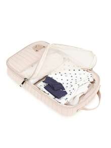 防水挂式尿布袋，可爱小熊图案网布袋，可重复使用且可水洗，适用于婴儿布尿布 - 彩色 - 查看 4