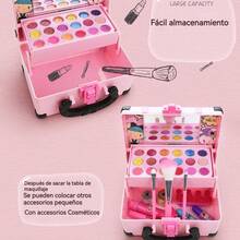 niñas Princesa Cosméticos, 32PCS Kit de maquillaje para niñas, Sets de Belleza para Niños, Maquillaje Juguetes Lavable, niñas de 3 a 10 años - Rosa - Ver 4