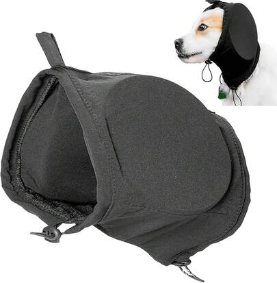 Orejeras para Perros con Cancelación De Ruido - Orejeras Ajustables, Protección Ruidos Fuertes |   Protector Auditivo para Mascotas Nerviosas, En, Conciertos Y Peluquerí (Negro)