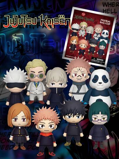 Crunchyroll 1PC  Officially Licensed Different Series Mystery Bulk Bag Clip 3D Anime Character Cute Keychain Random One Itadori Yuji And Fushiguro Megumi Or Other Characters Gifts For Fans Family And Friends For Birthday