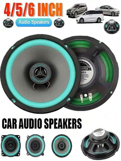 这些4/5/6.5英寸汽车扬声器，拥有100W功率输出和双路高保真同轴设计，在整个频率范围内（包括高、中、低频）均能提供卓越的性能。它们是升级或更换汽车门扬声器的理想之选，可显著提升您的车内音乐聆听体验。
